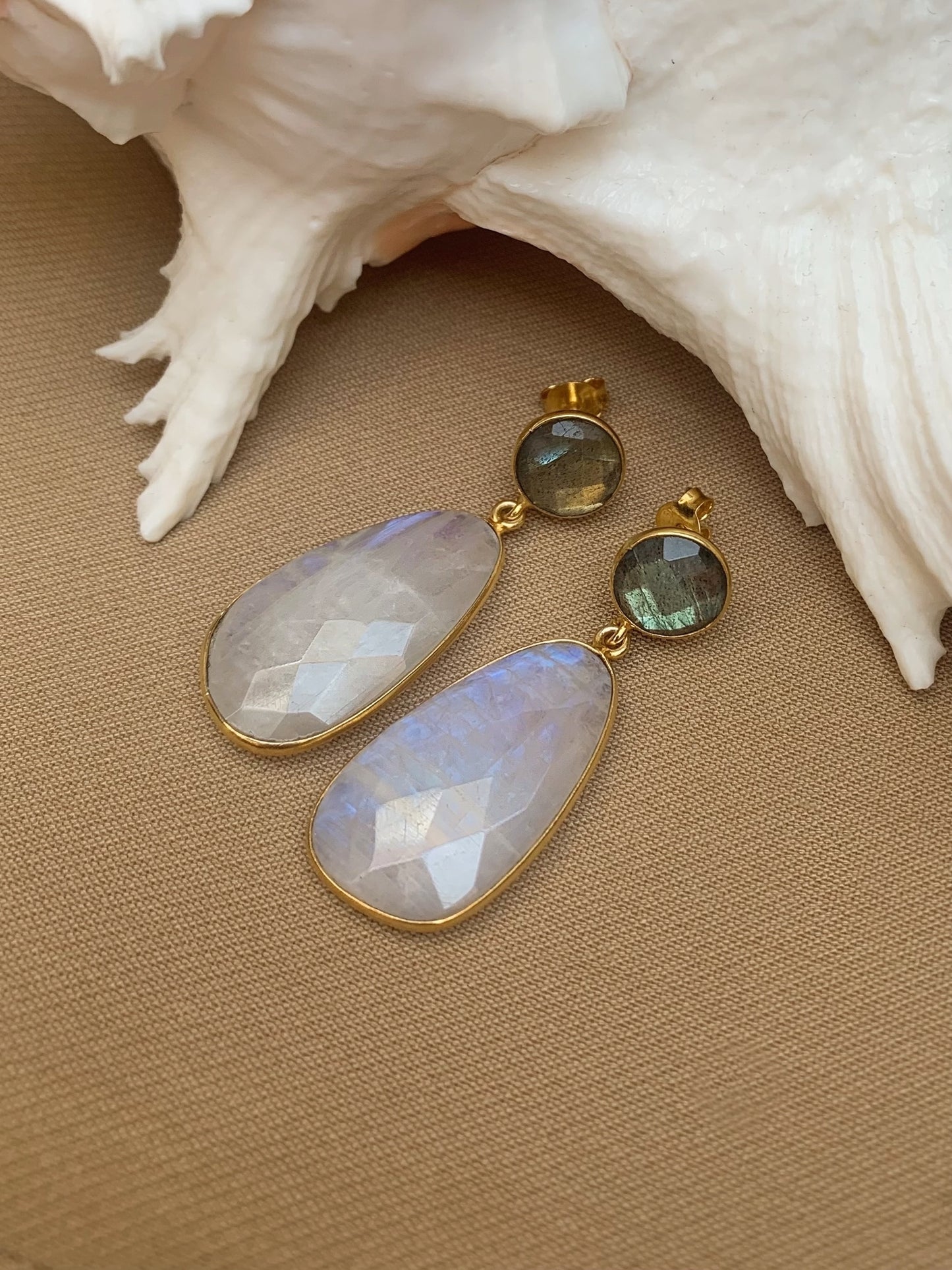 Moonstone & Labradorite Earrings