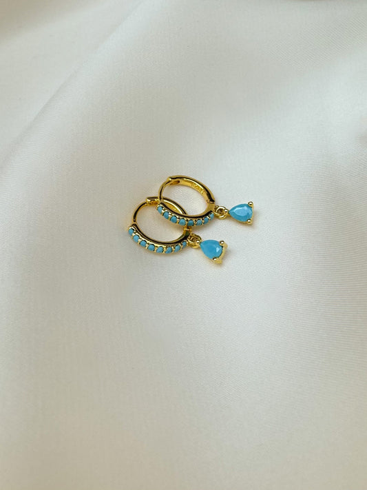 Mini Piercing Hoop Earrings in Blue