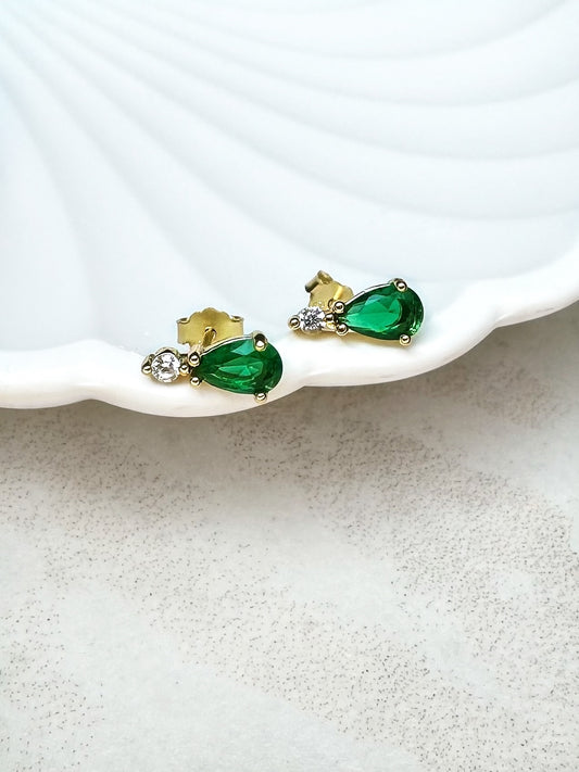 Green Stud Earrings