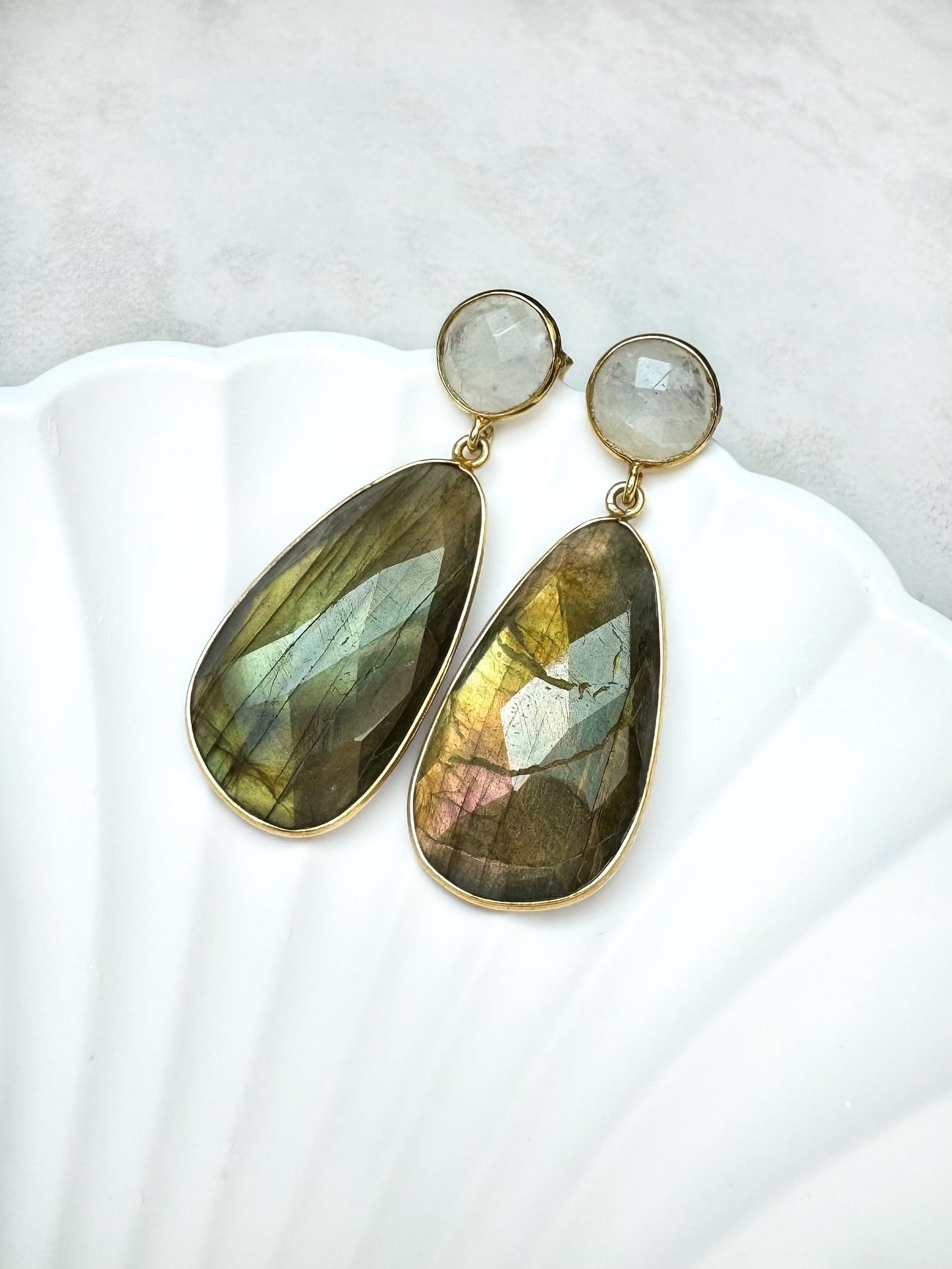 Labradorite & Moonstone Earrings