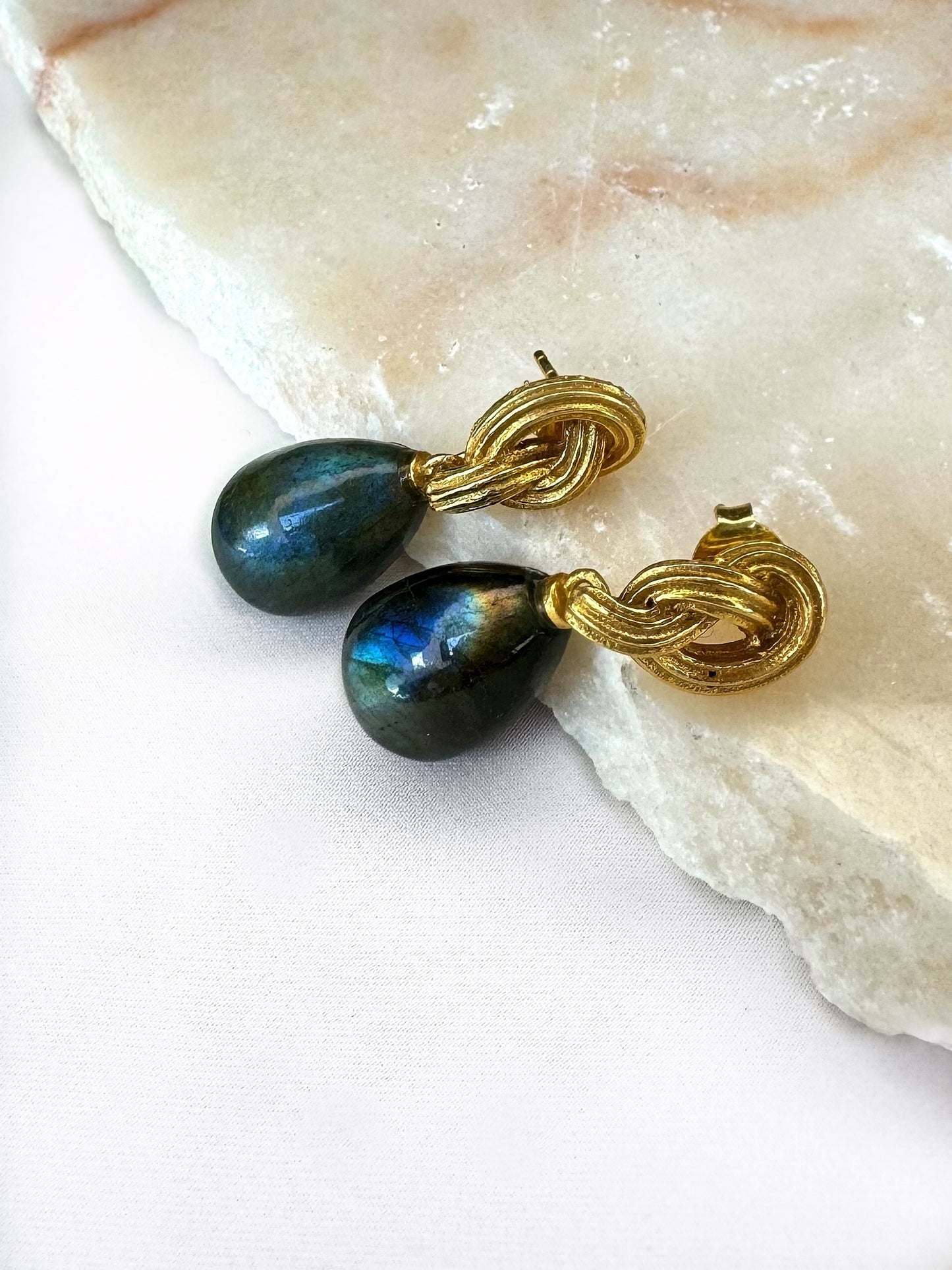 Knot Labradorite Earrings