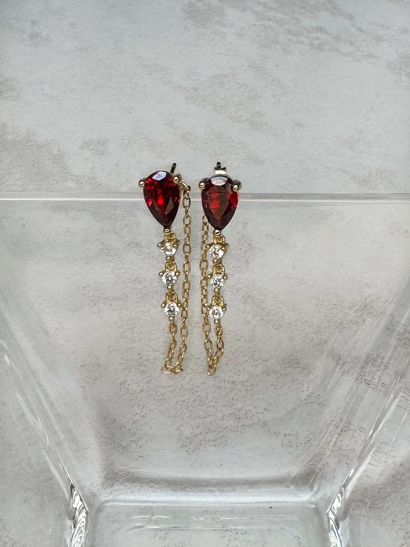 Red Chain Earrings